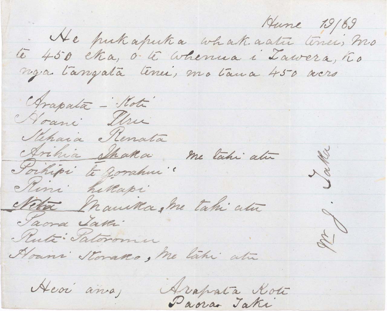 List of Owners, Tawera Reserve - 1868 - Page 2