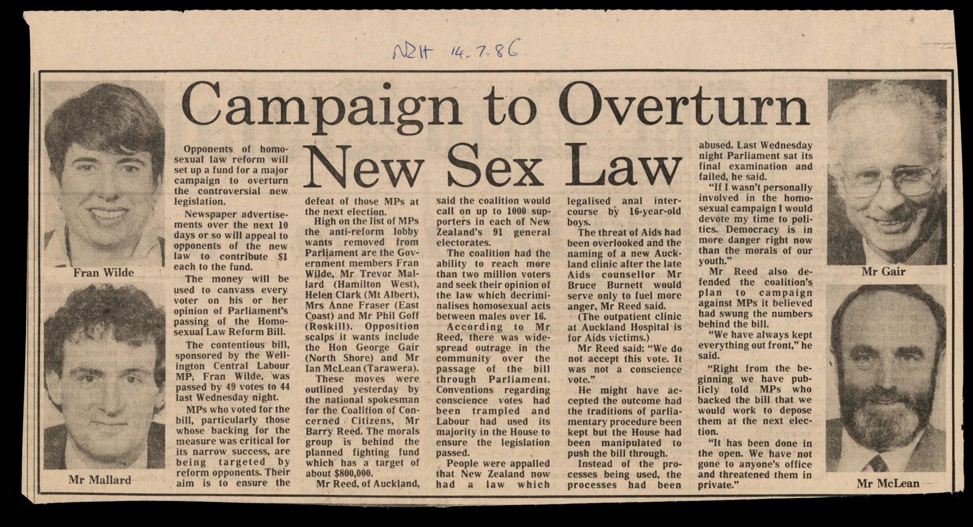 Old newspaper clipping