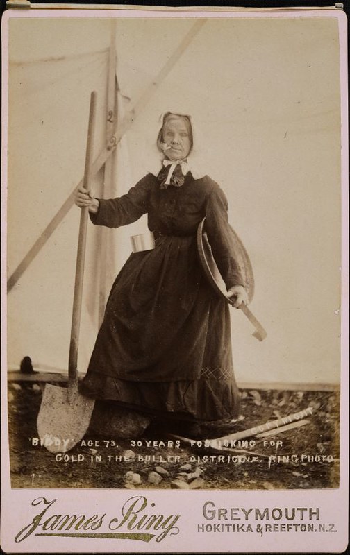 Photograph of 'Old Biddy' also known as Bridget Goodwin. Taken by James Ring Studios. 