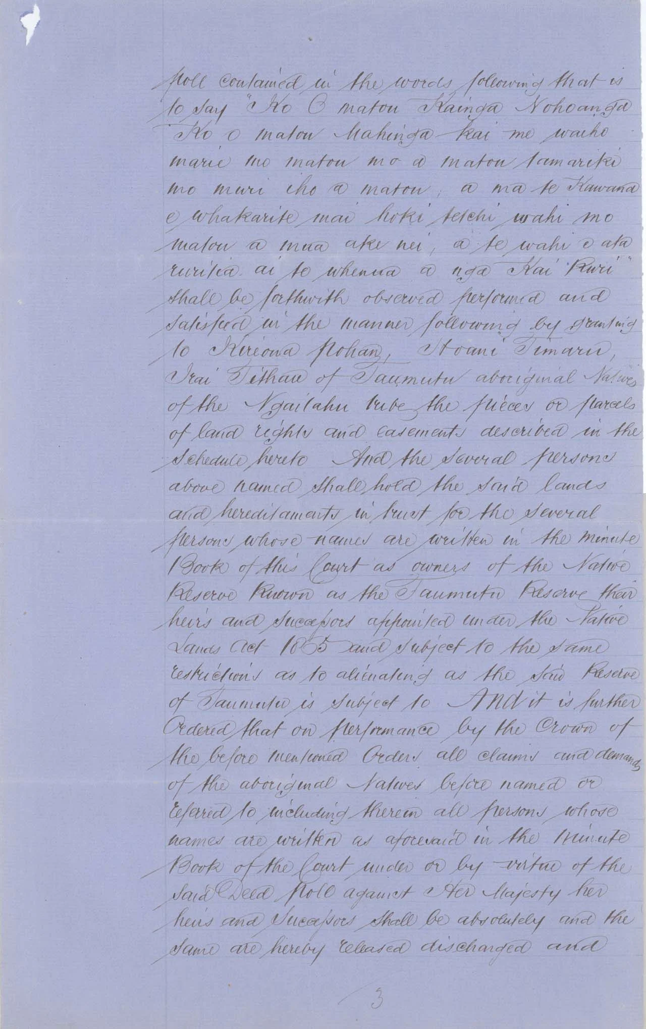 Descriptions - Taumutu Reserves awarded in 1868 - Page 3