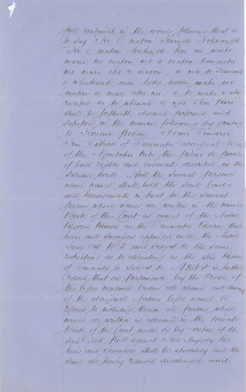 Descriptions - Taumutu Reserves awarded in 1868 - Page 3