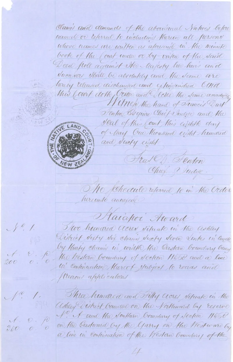 Descriptions - Kaiapoi Reserves Awarded in 1868 - Page 4