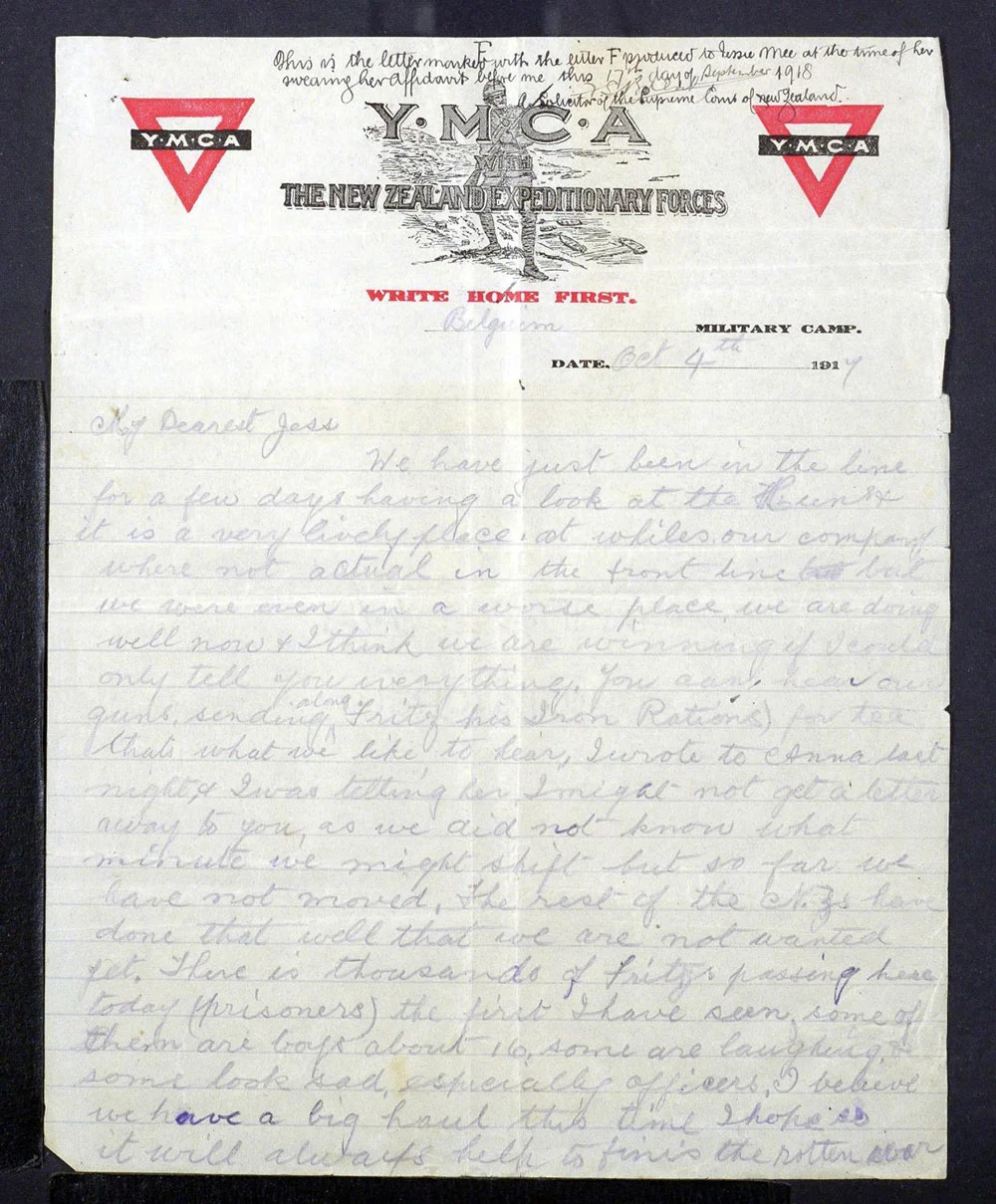 Alexander Mee Letters to Jessie - 4 October 1917 - Page 1