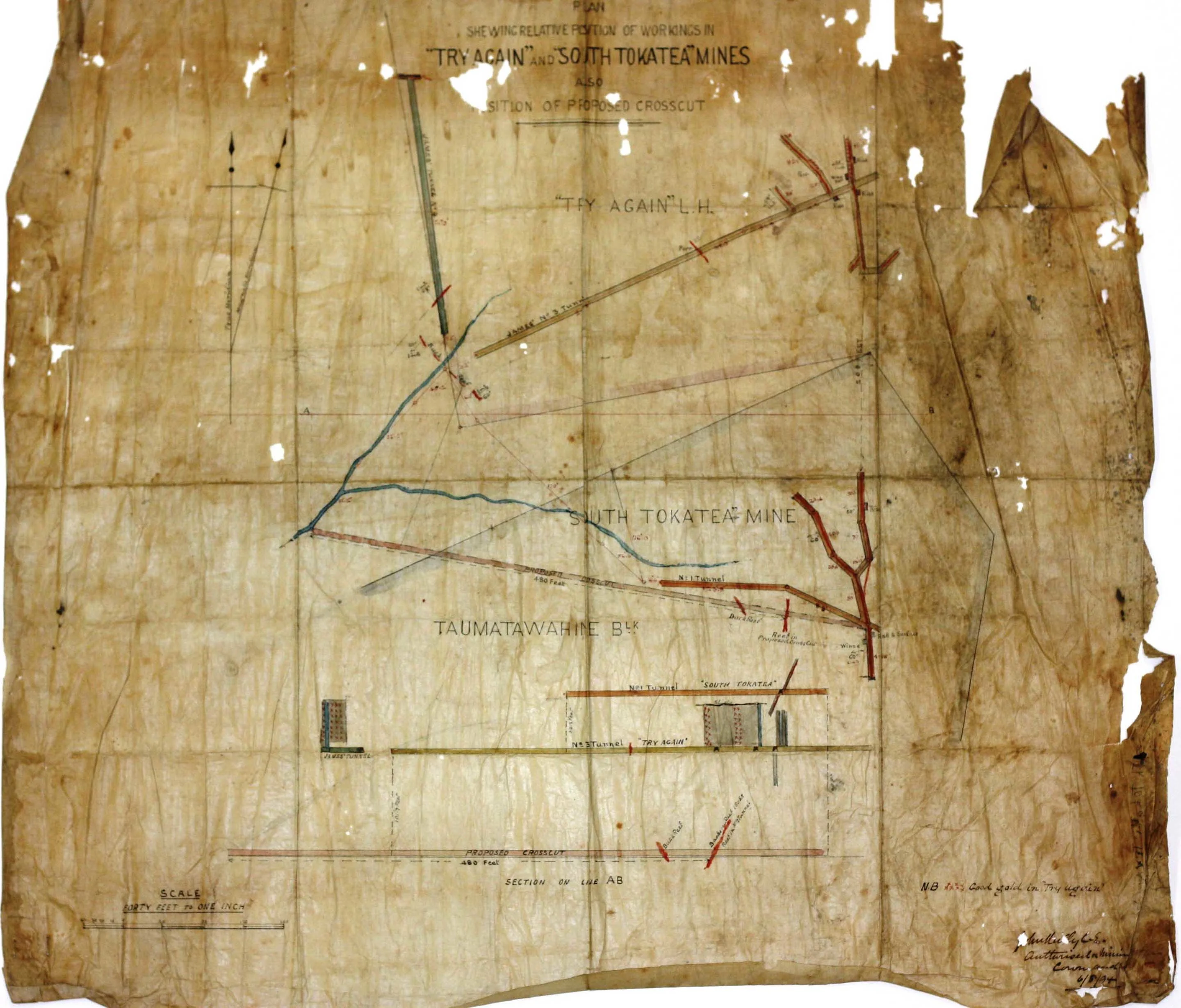Scan of a gold mine plan
