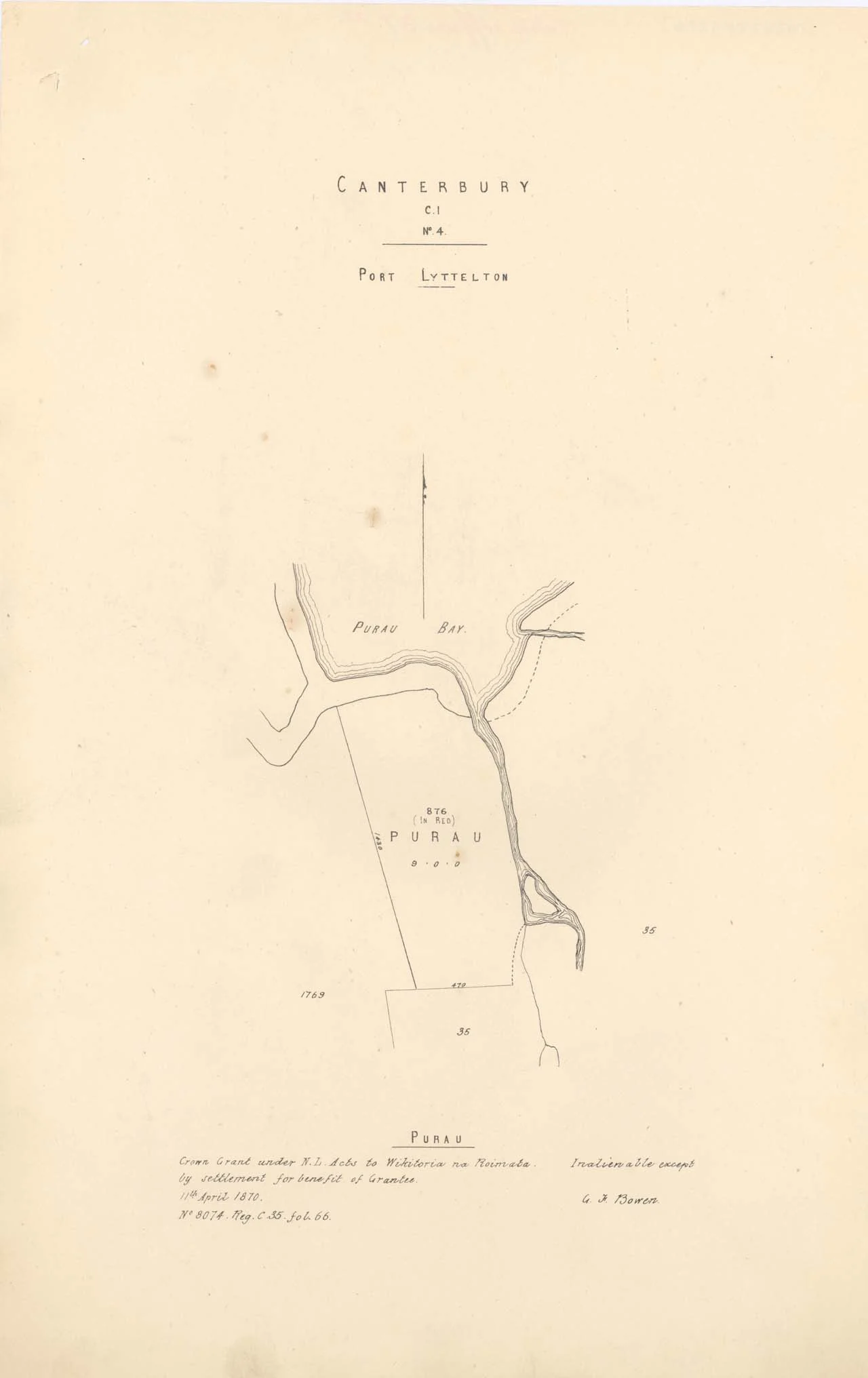 Reserve 876 - Purau - 1870