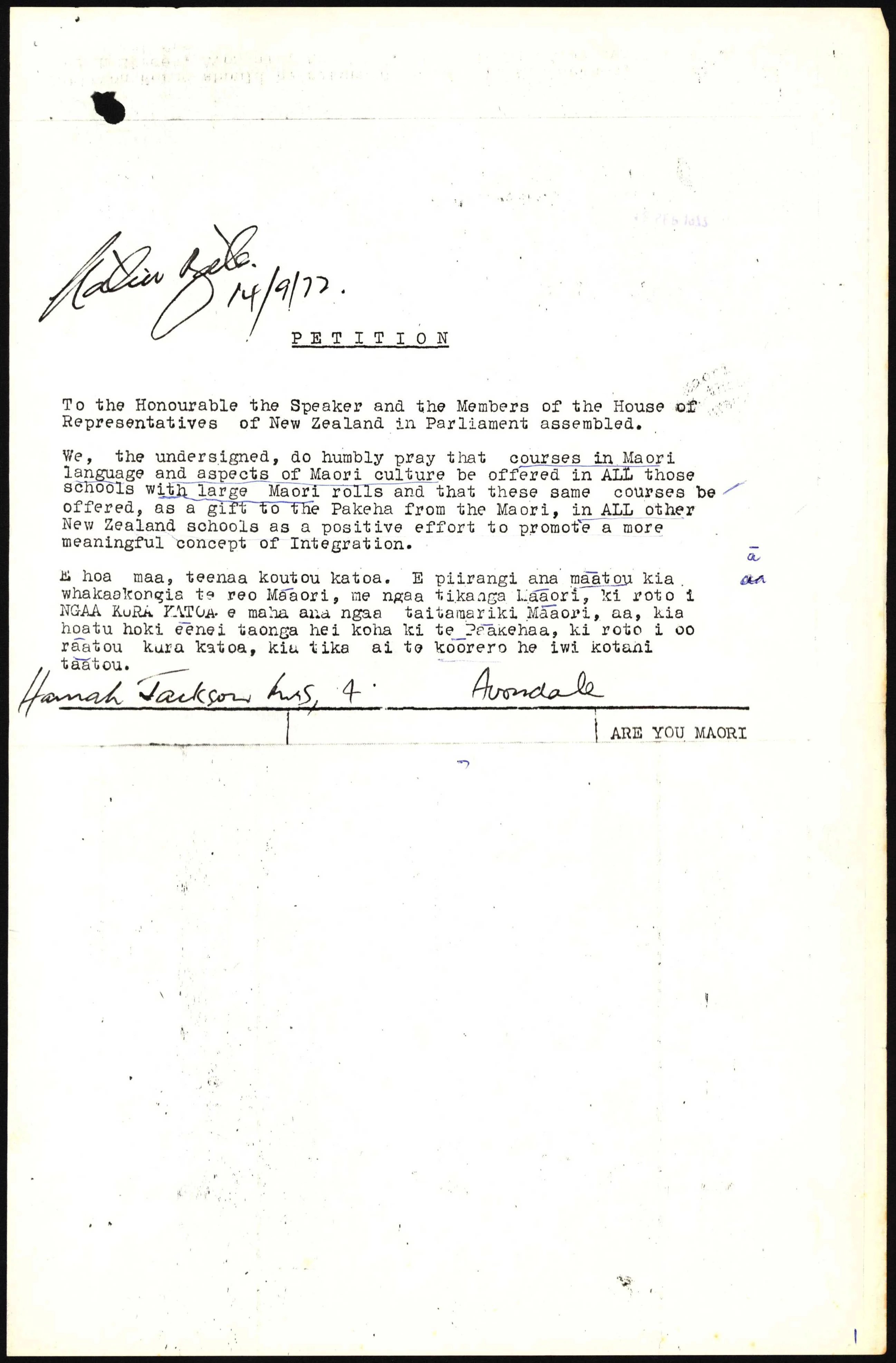 A letter with handwritten signatures on an old paper