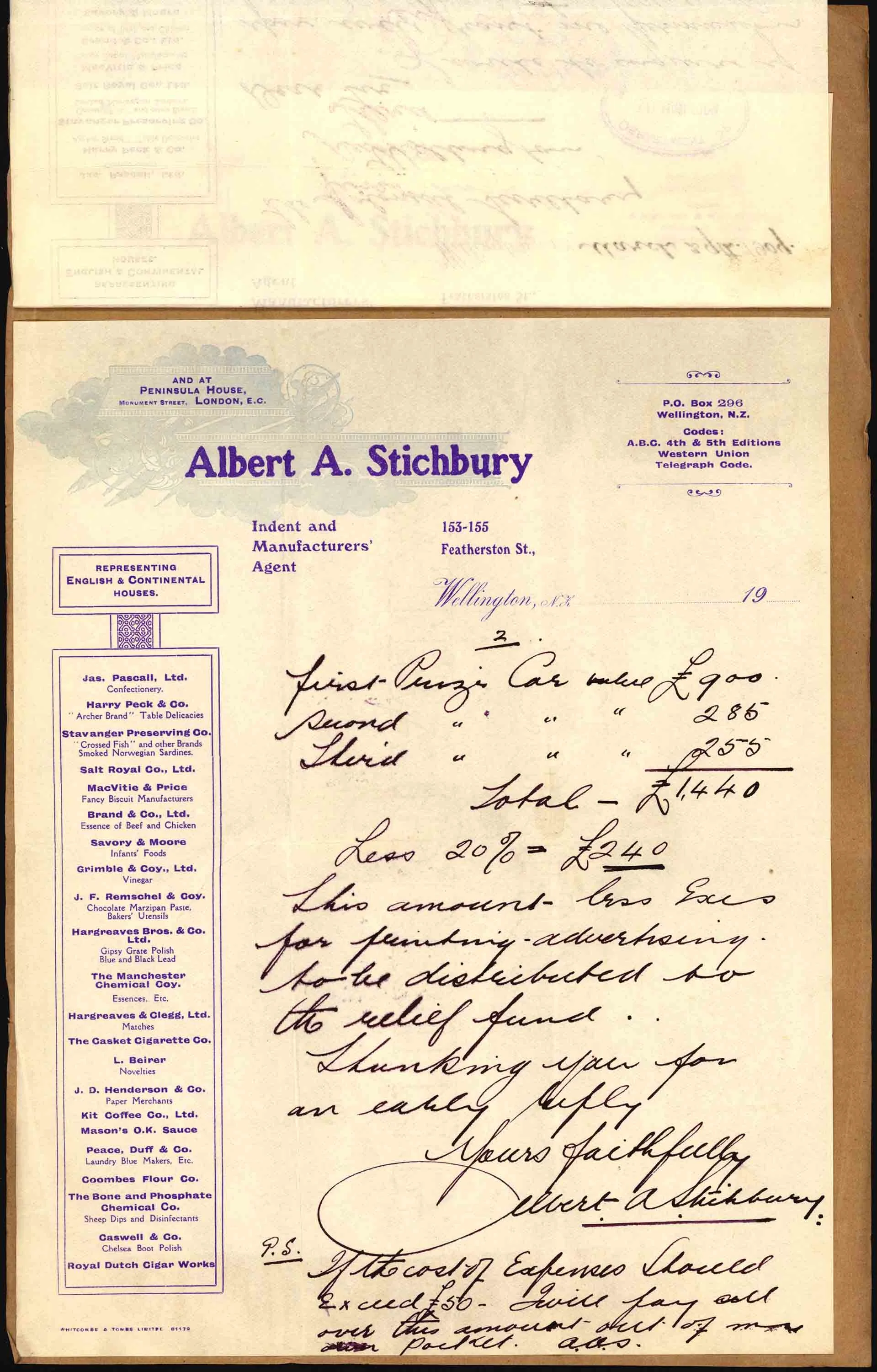 Second page of Mr. Stichburry's letter