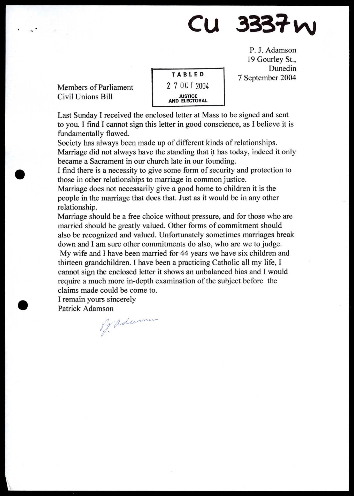 Photocopy of a document