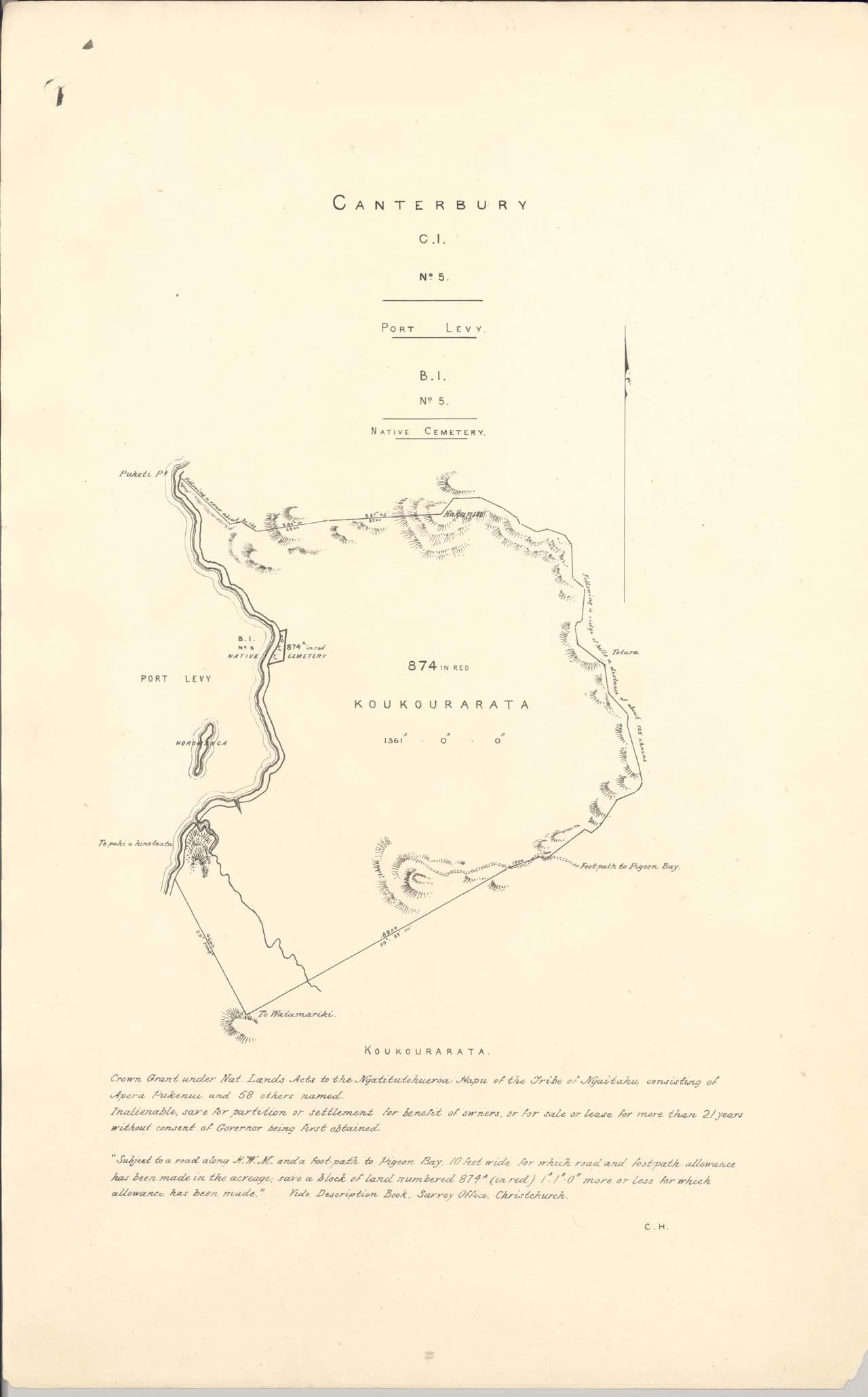Reserve 874 - Koukourarata - 1870