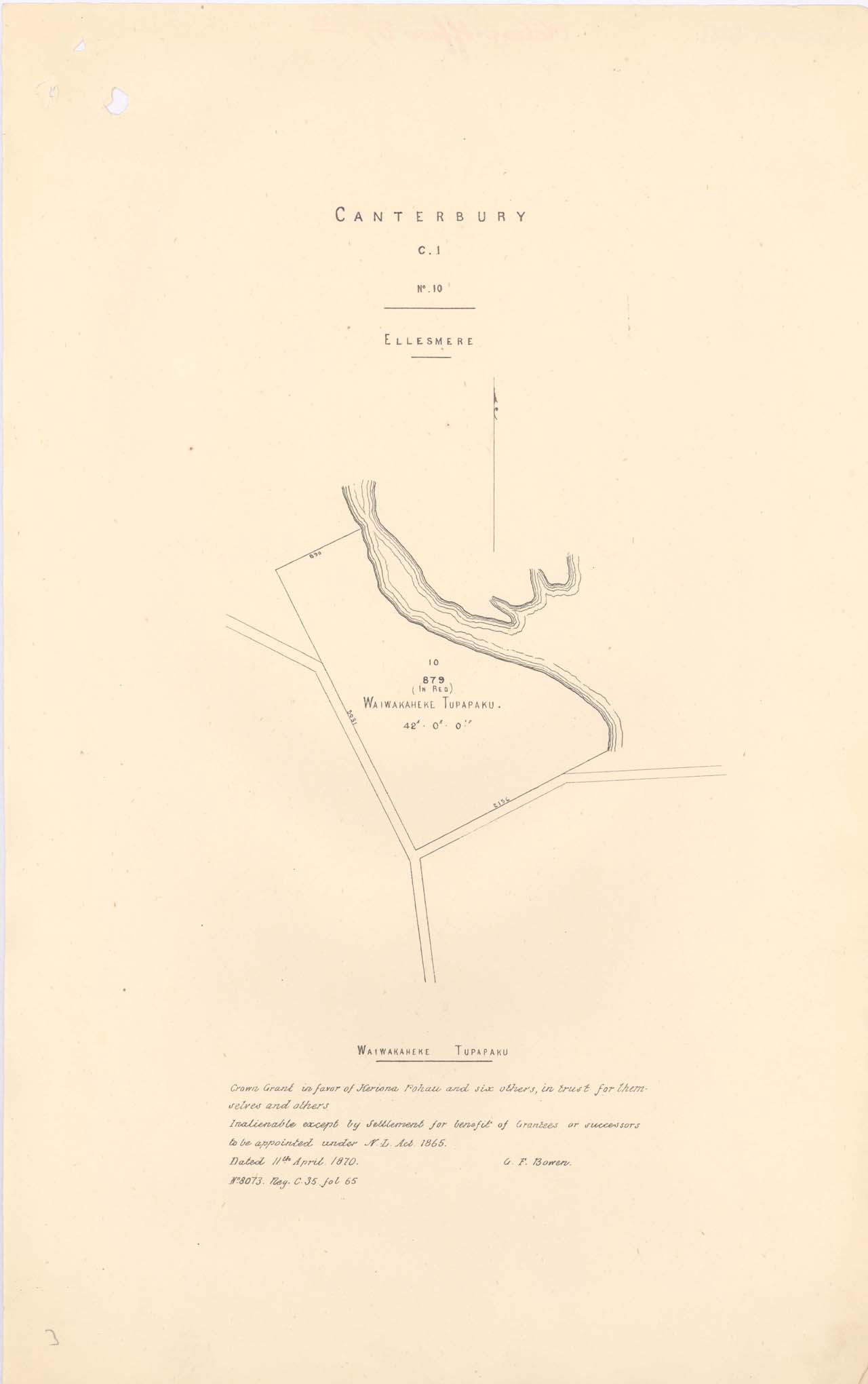 Reserve 879 - Waiwakaheke Tupapaku - Ellesmere - 1870