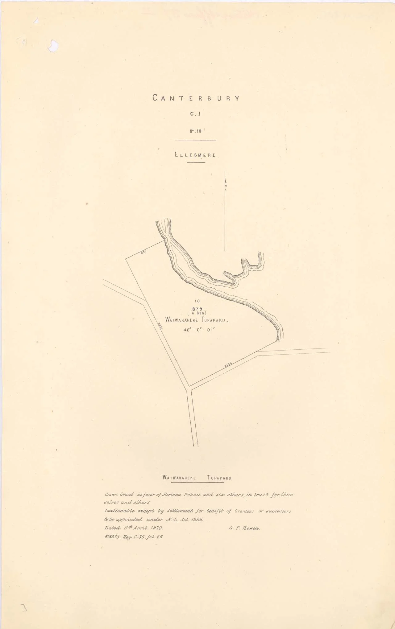 Reserve 879 - Waiwakaheke Tupapaku - Ellesmere - 1870