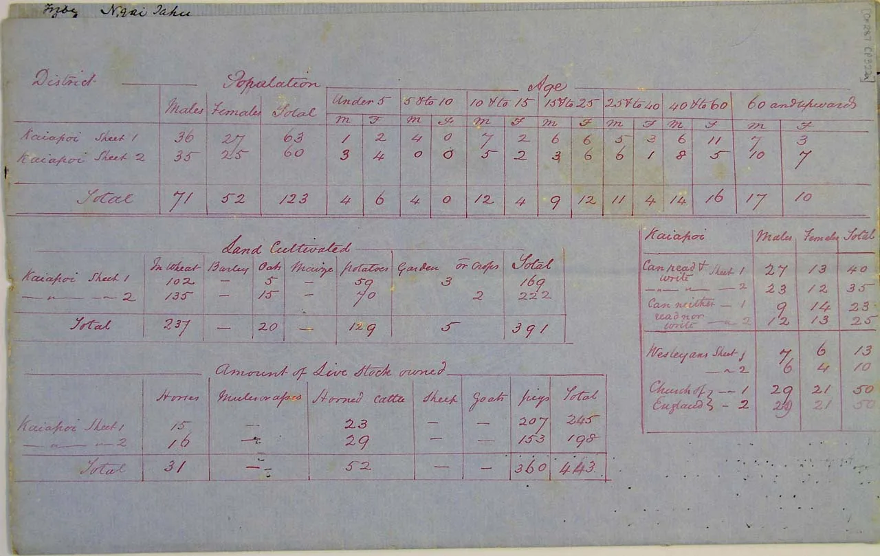 Population at Kaiapoi - Page 1