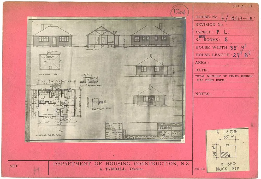Example of a plan in Series 6114. Card [124] House No. 6,1409-A