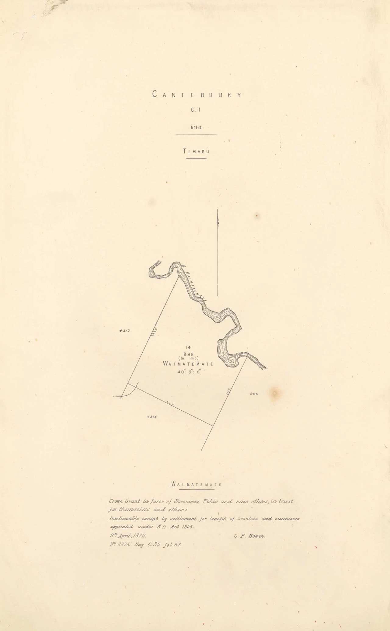 Reserve 888 - Waimate - 1870