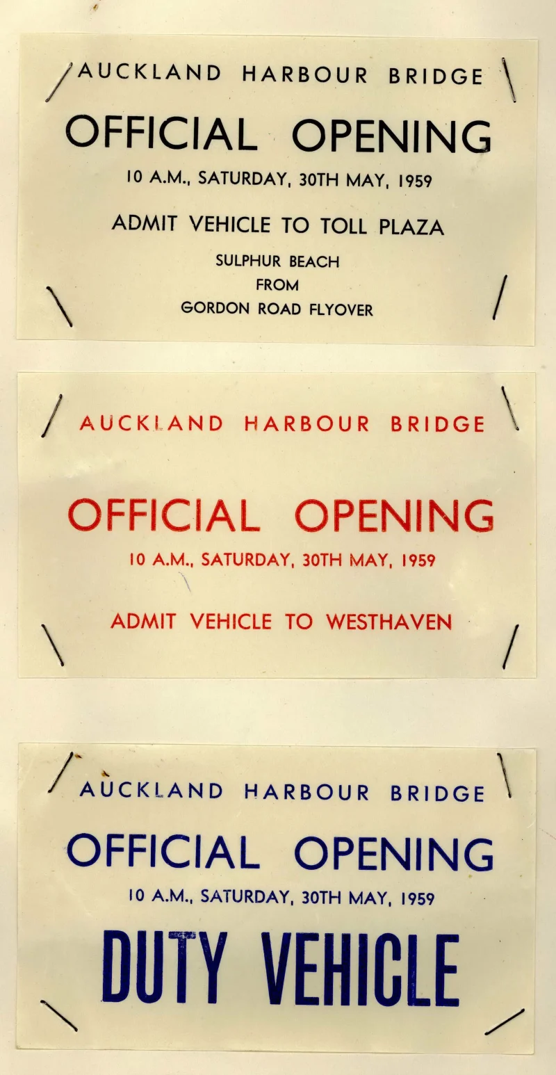 A scan of the card allowing vehicle access for the Bridge opening
