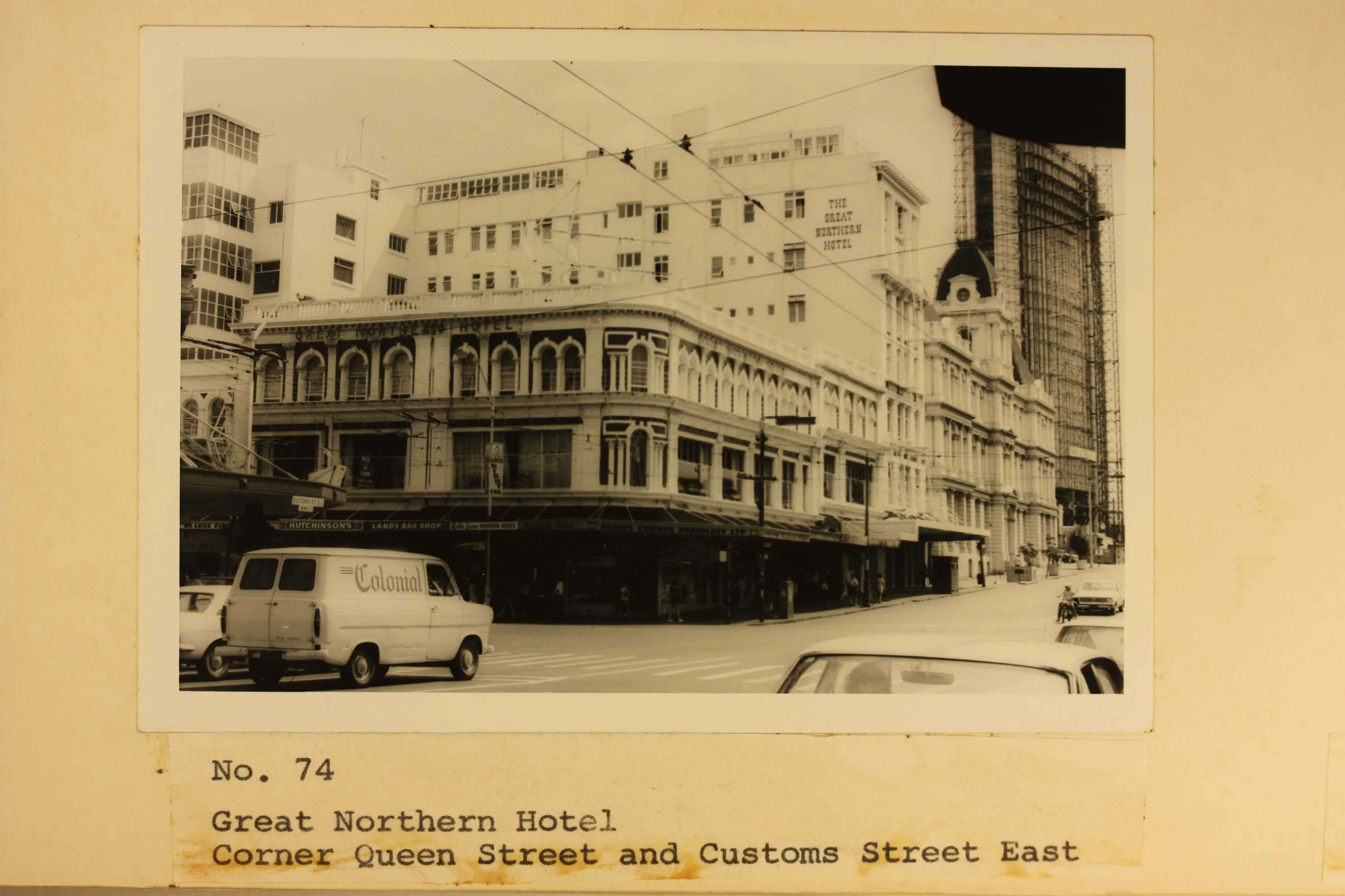 Sepia photo of building from the street