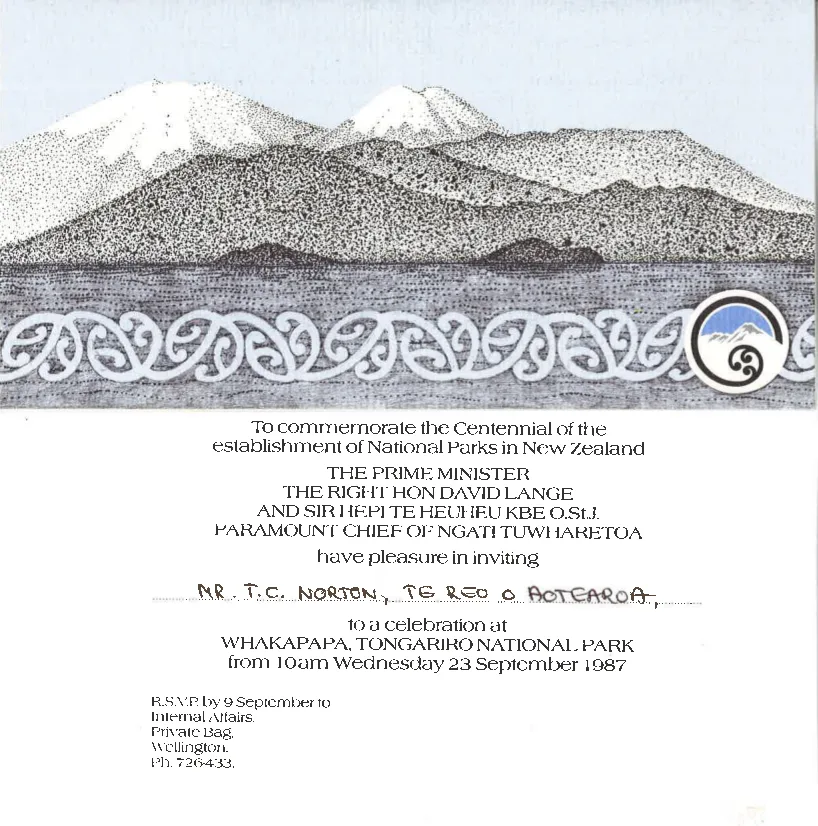 A certificate with a photo of snowclad mountains on the top, a decorative border and some text