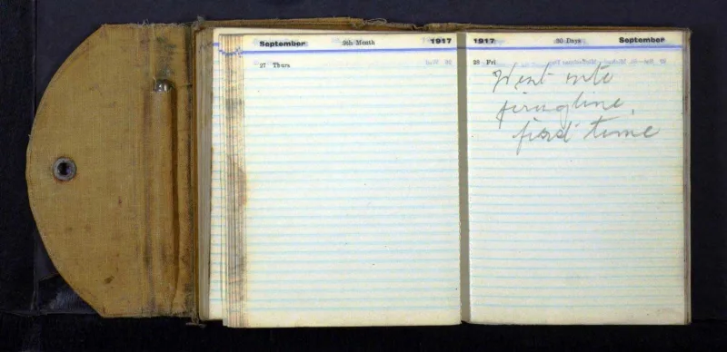 Alexander Mee's War Diary Dated Friday, 28 September 1917