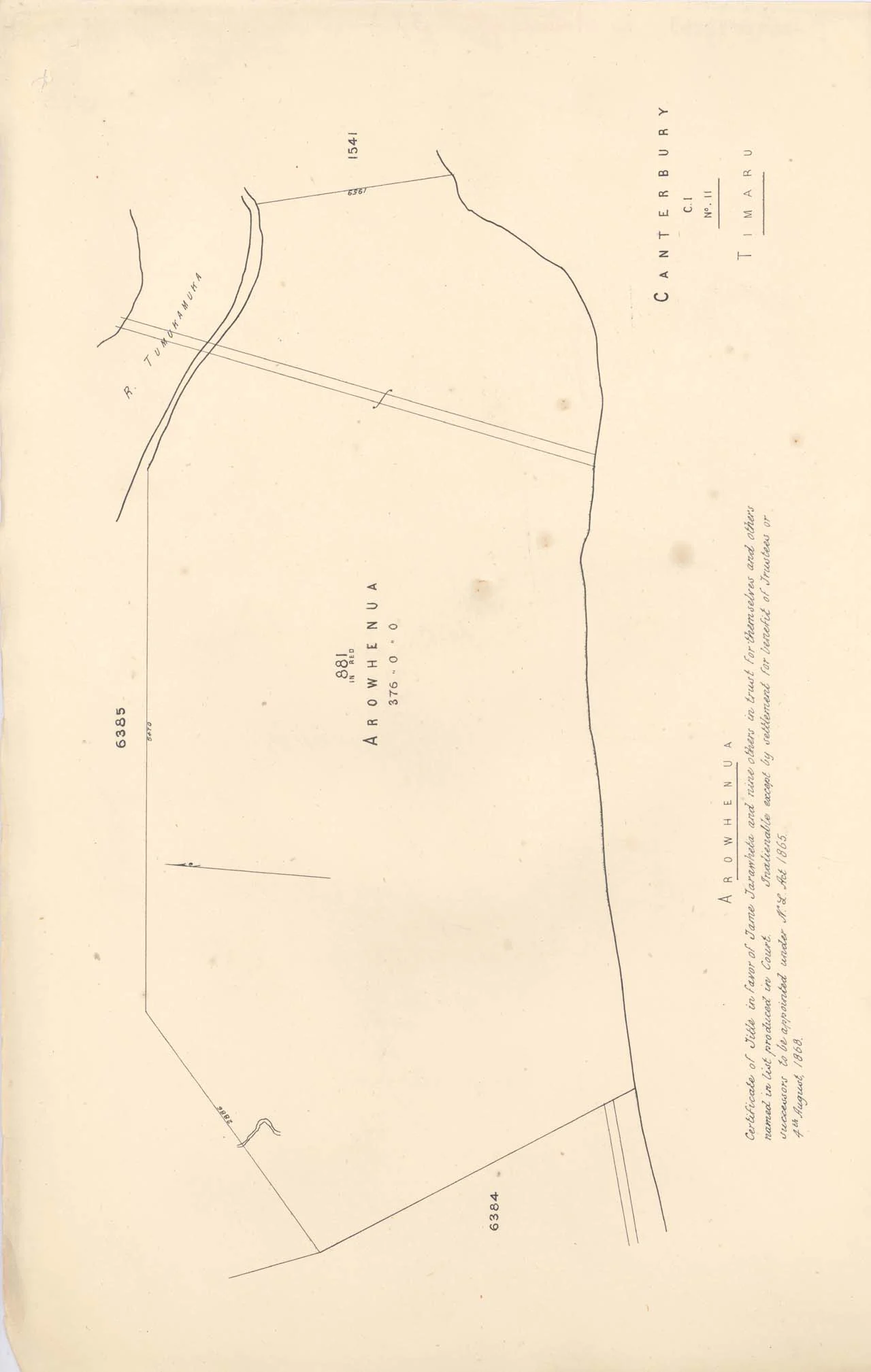 Reserve 881 - Arowhenua - 1870