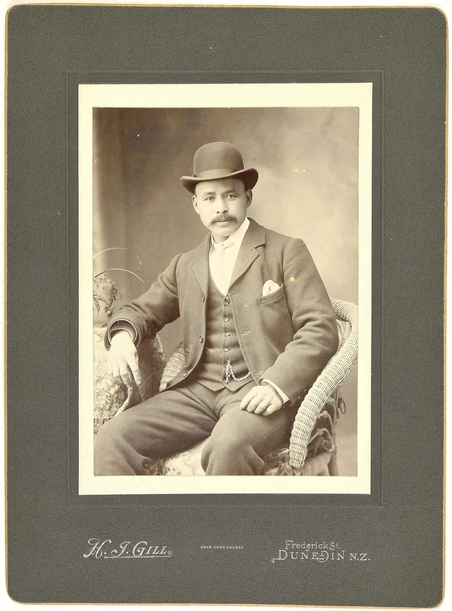 Sepia photo portrait of a Chinese man