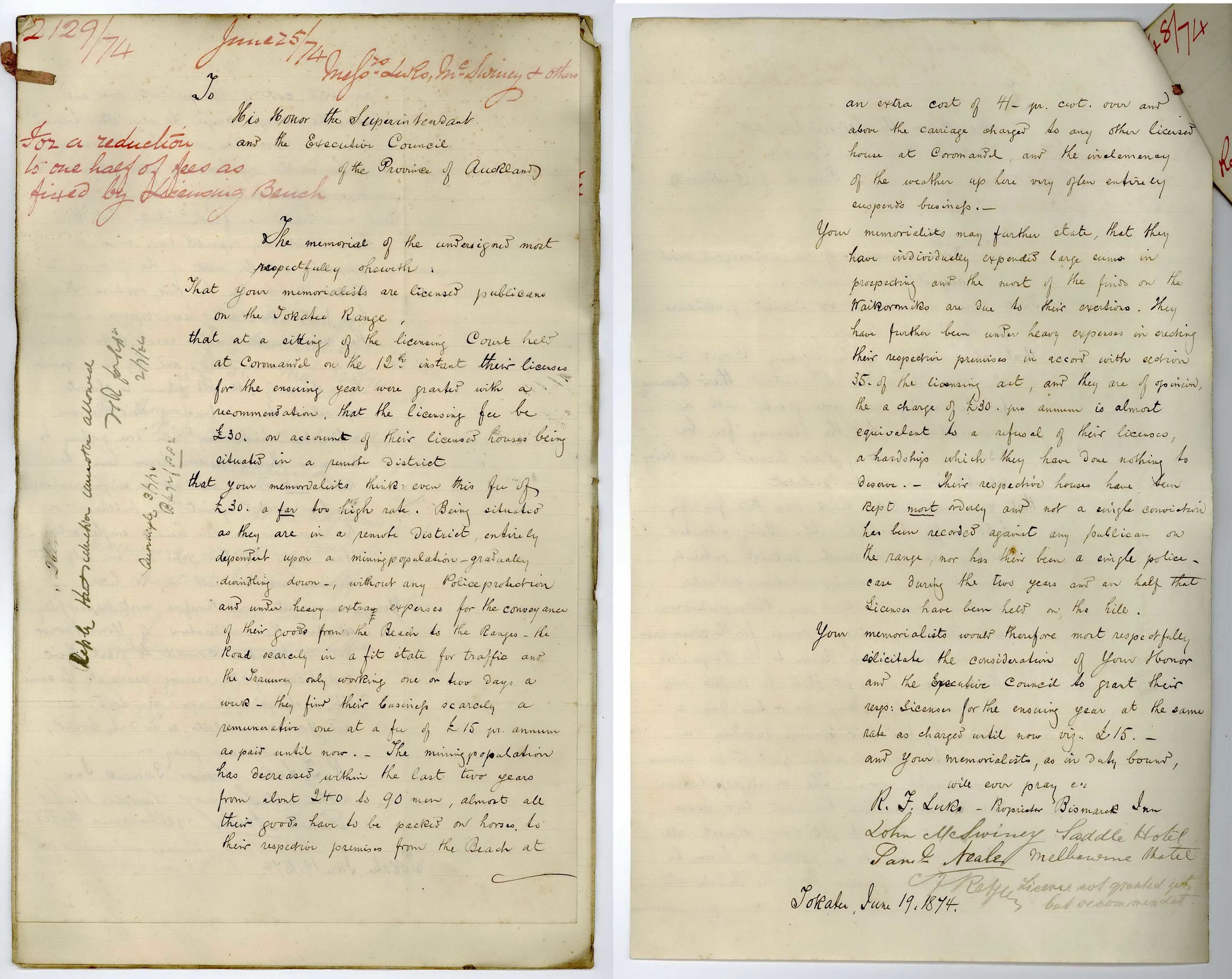 Handwritten two page petition