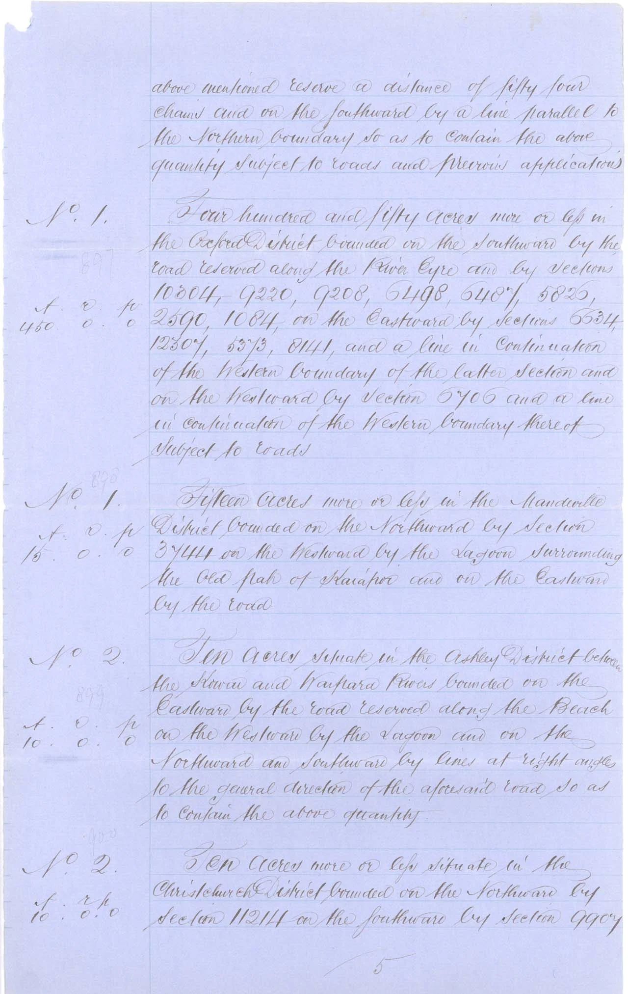 Descriptions - Kaiapoi Reserves Awarded in 1868 - Page 5