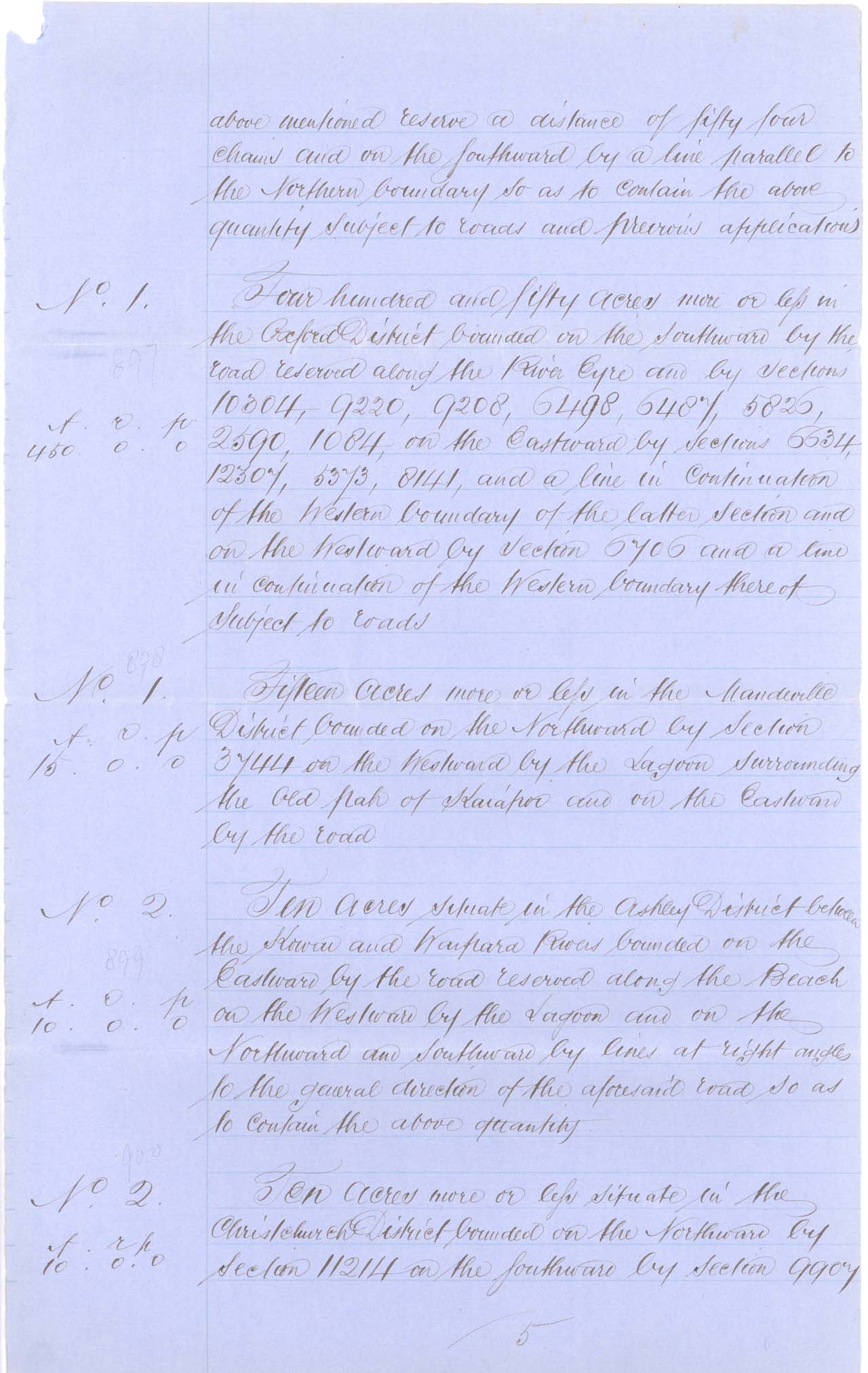 Descriptions - Kaiapoi Reserves Awarded in 1868 - Page 5