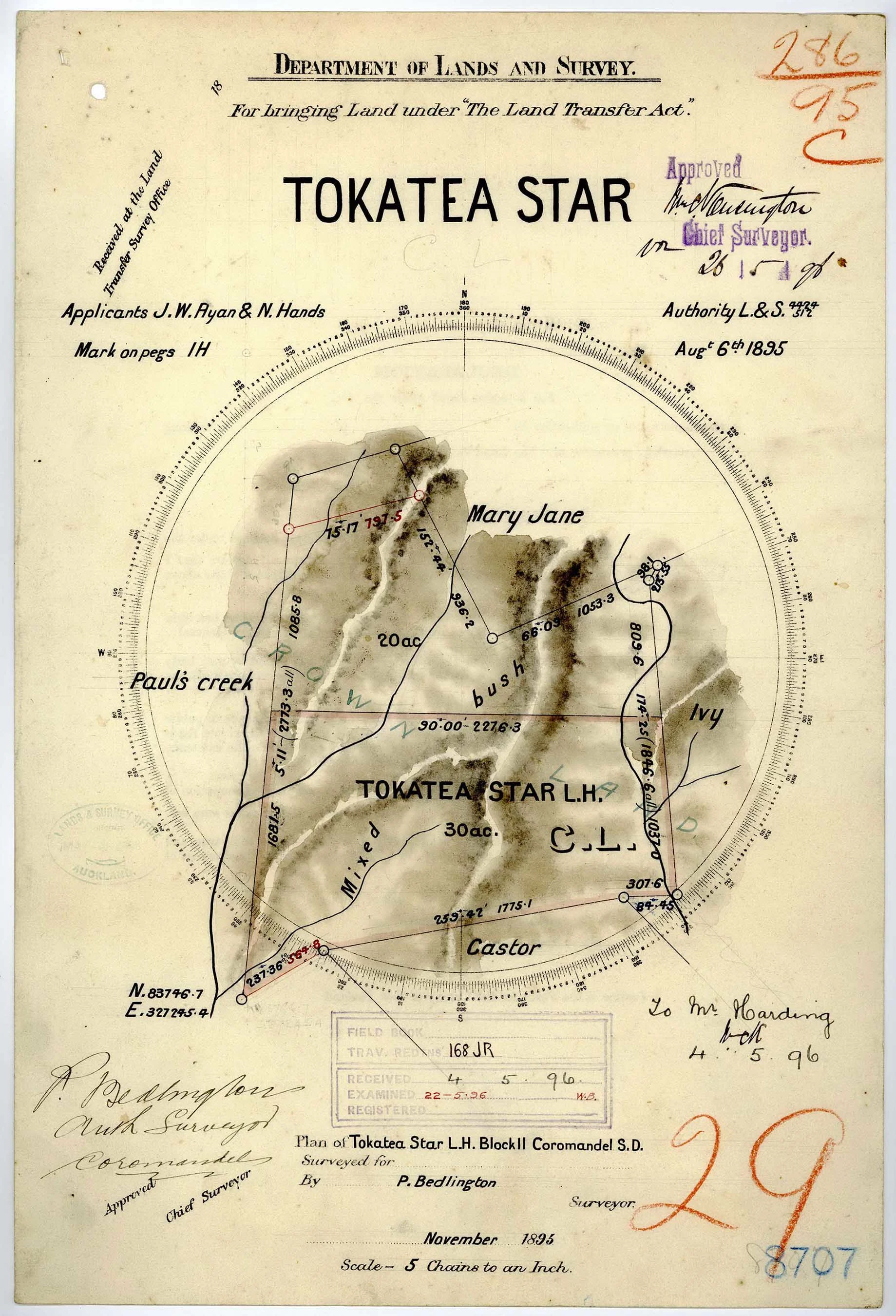 Surveyed map of "Tokatea Star"