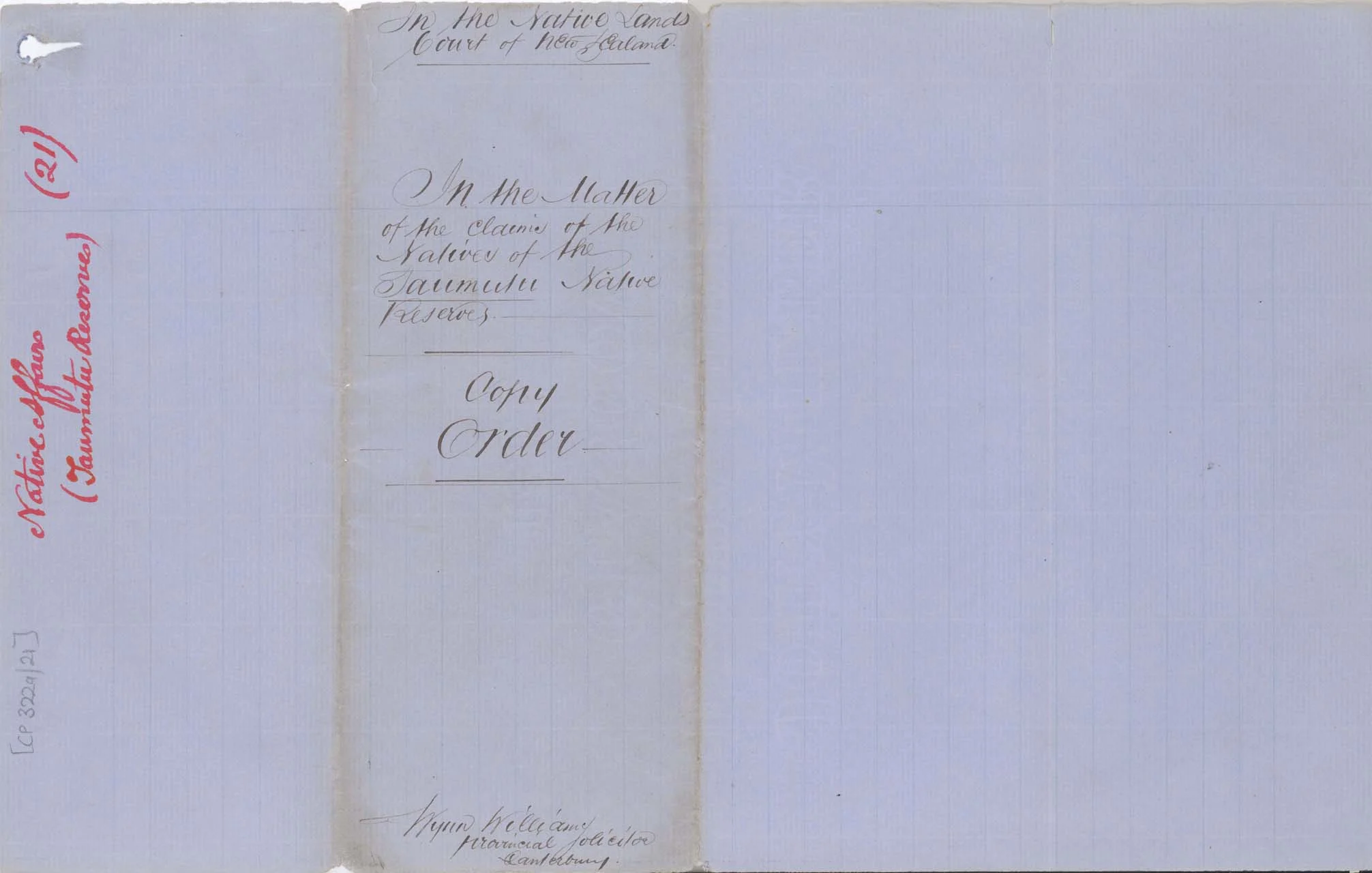 Descriptions - Taumutu Reserves awarded in 1868 - Cover