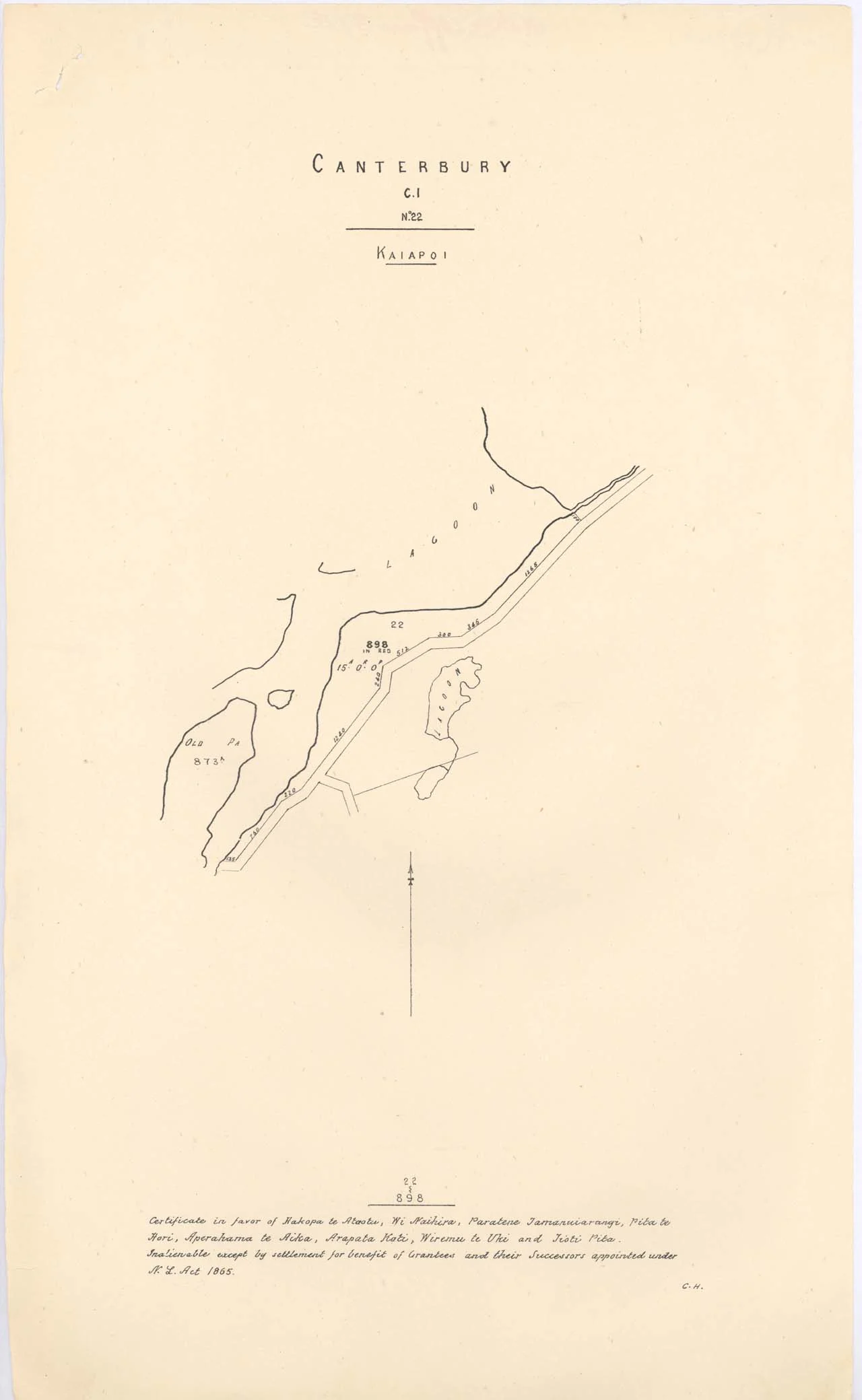 Reserve 898 - Tairutu - Kaiapoi - 1870