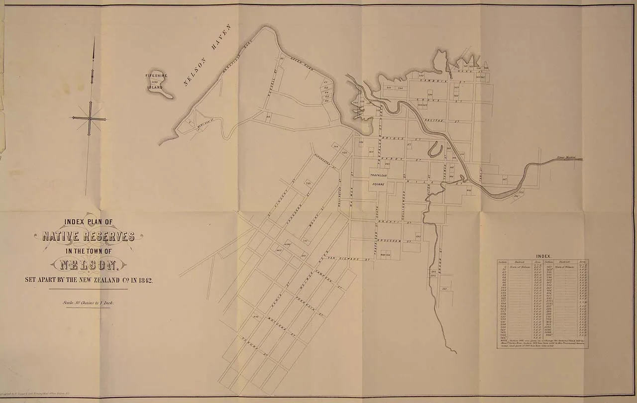 Map of Reserves, Nelson - 1870