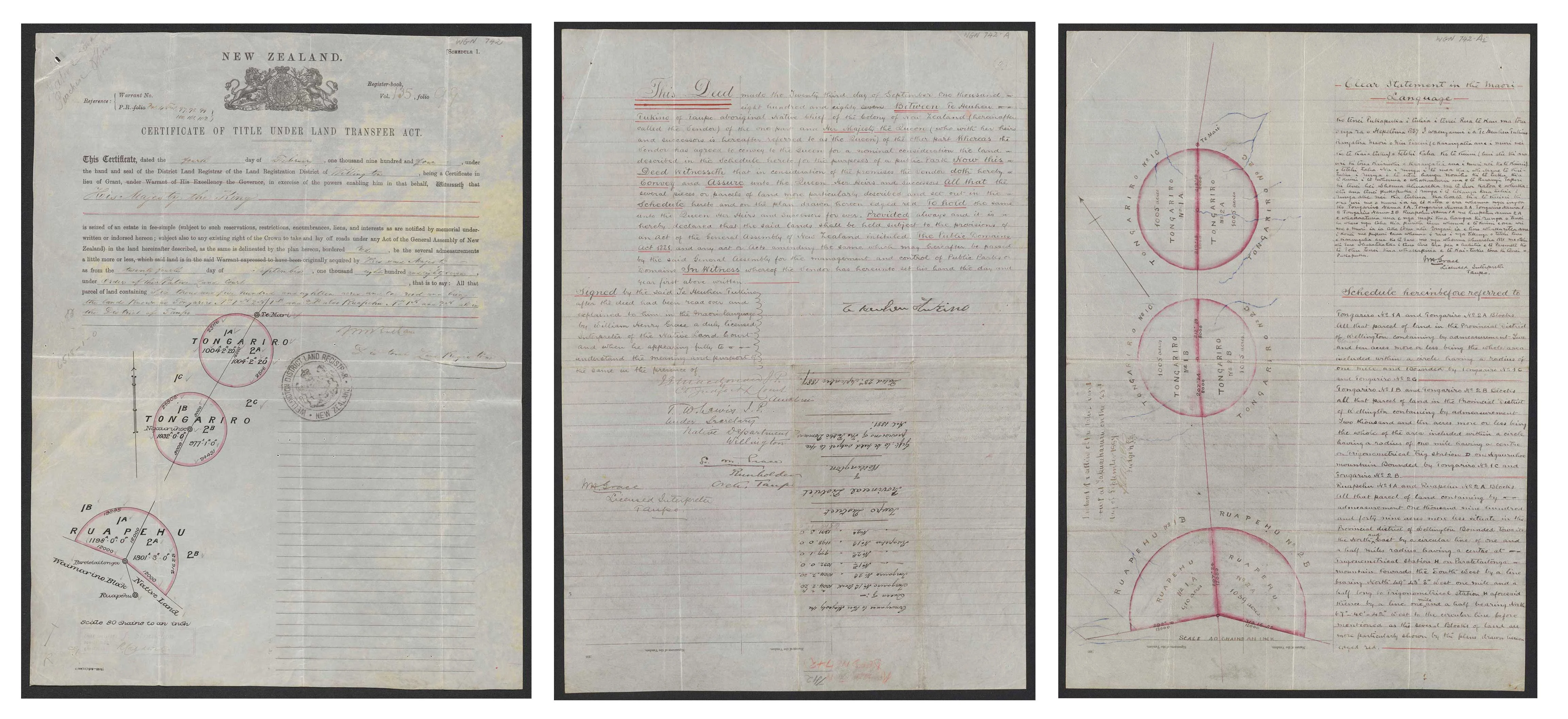 Set of three old handwritten letters with few red stamps