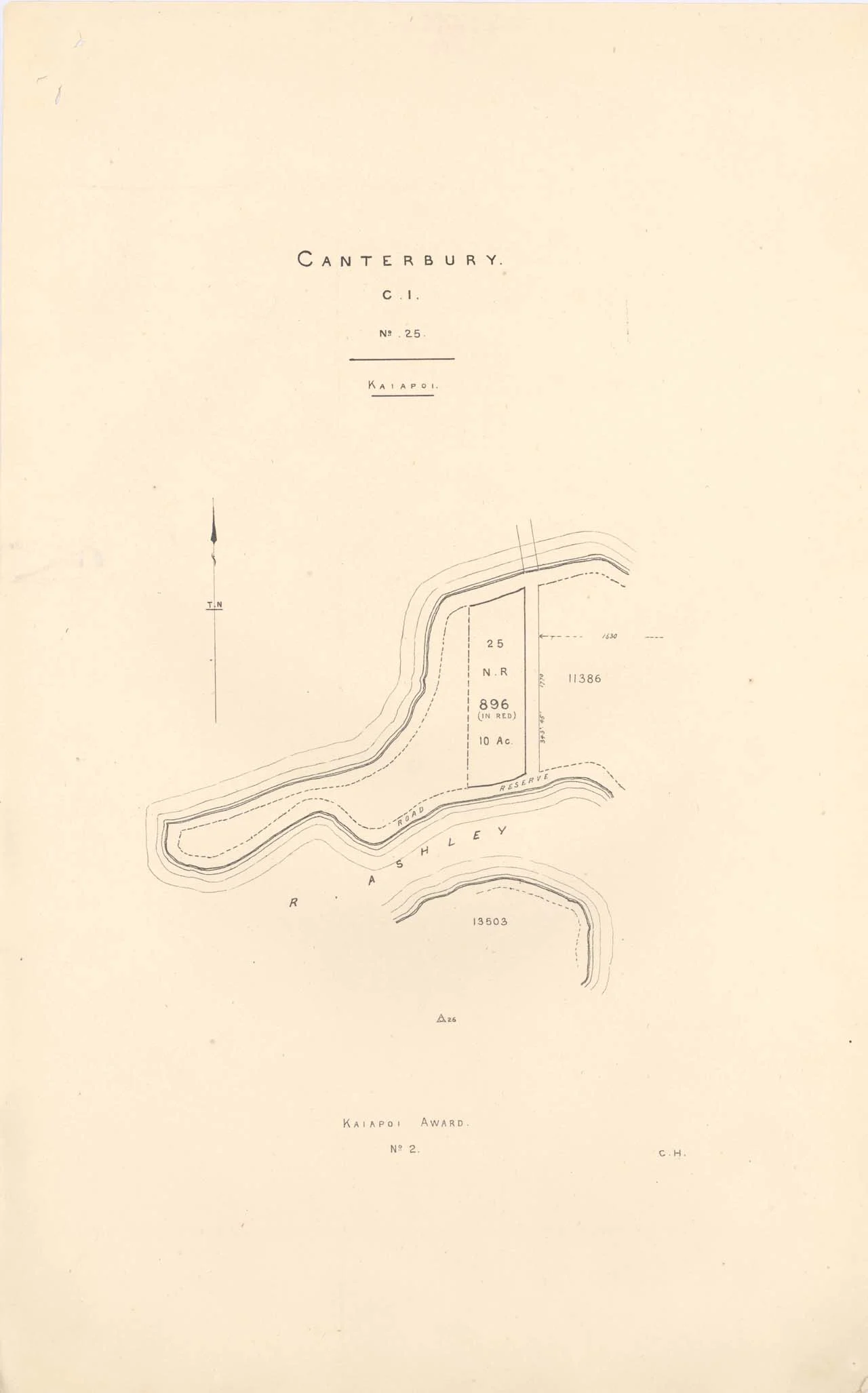 Reserve 896 Rakahuri - Kaiapoi - 1870