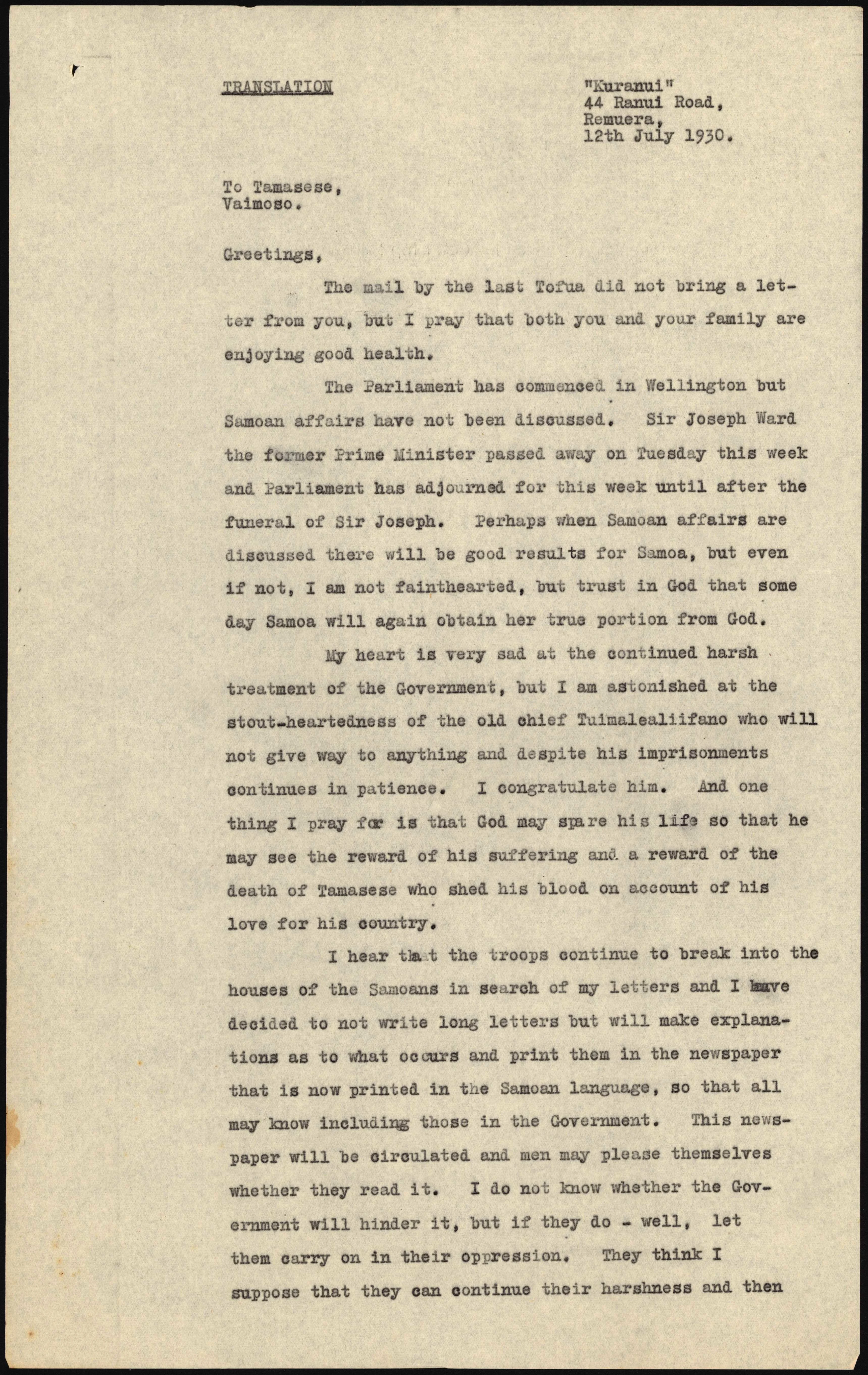 Archival image of a letter.