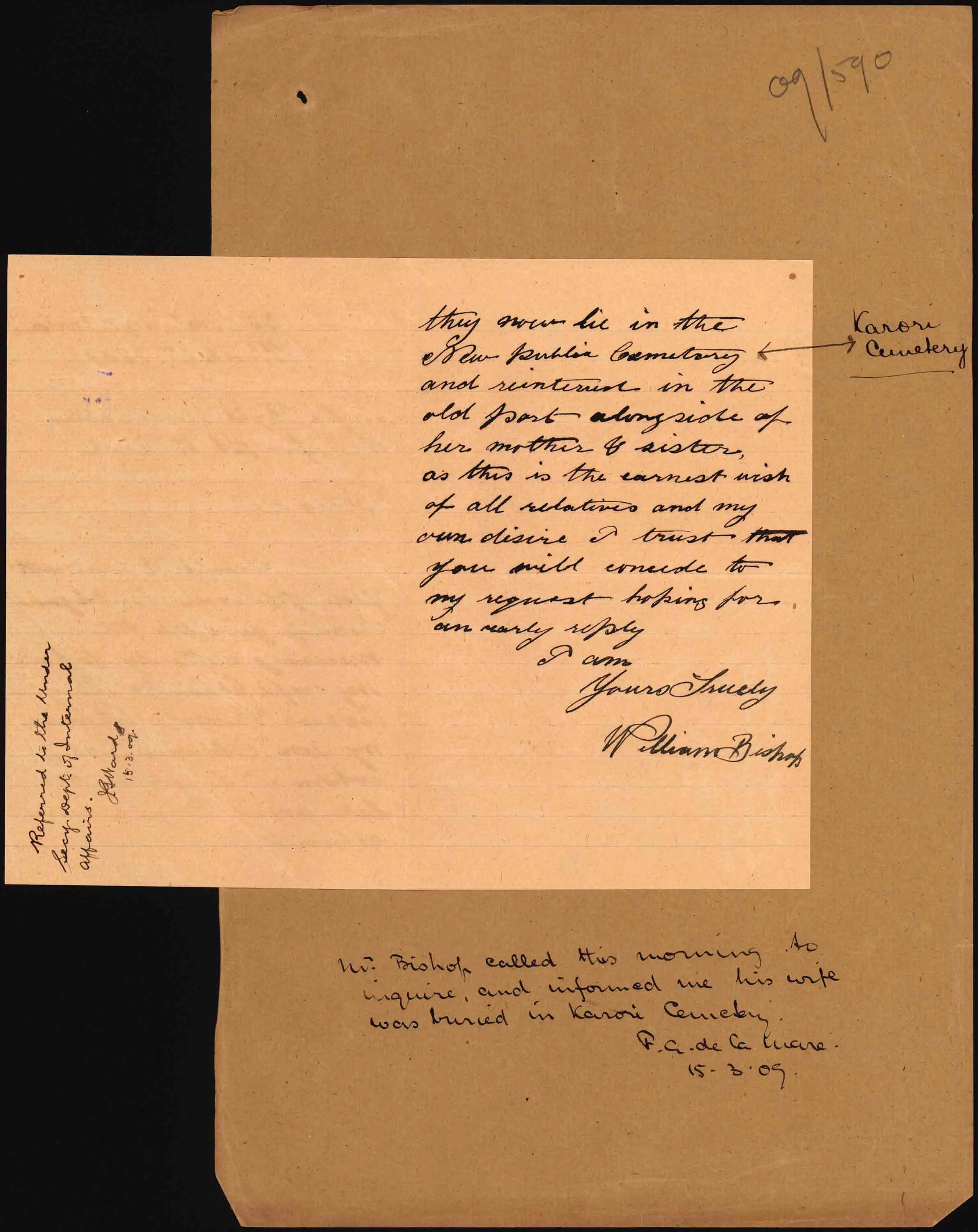 Second page of Mr Bishop's letter