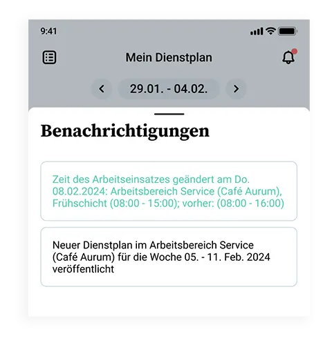 dienstplanänderung mitteilung
