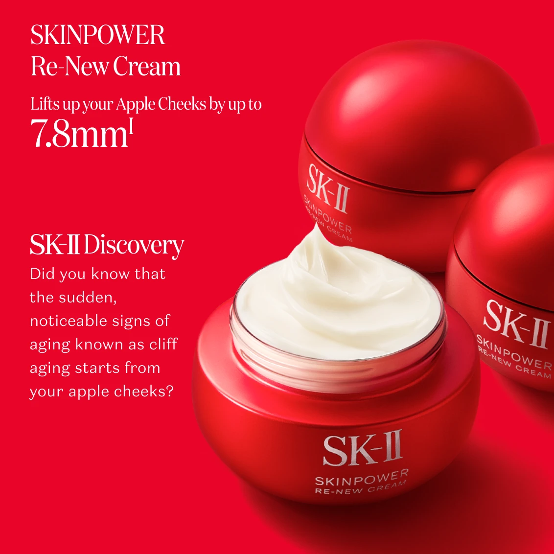 SK-II Skinpower Re-New Cream - Lifts up your apple cheek