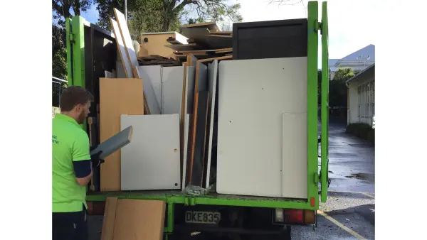 MDF loaded in removal truck