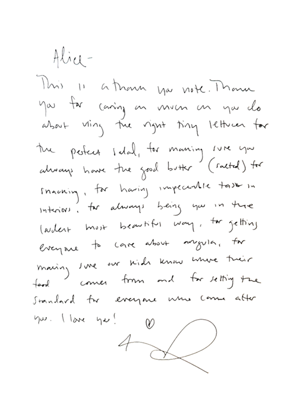 Letter handwritten by Alison