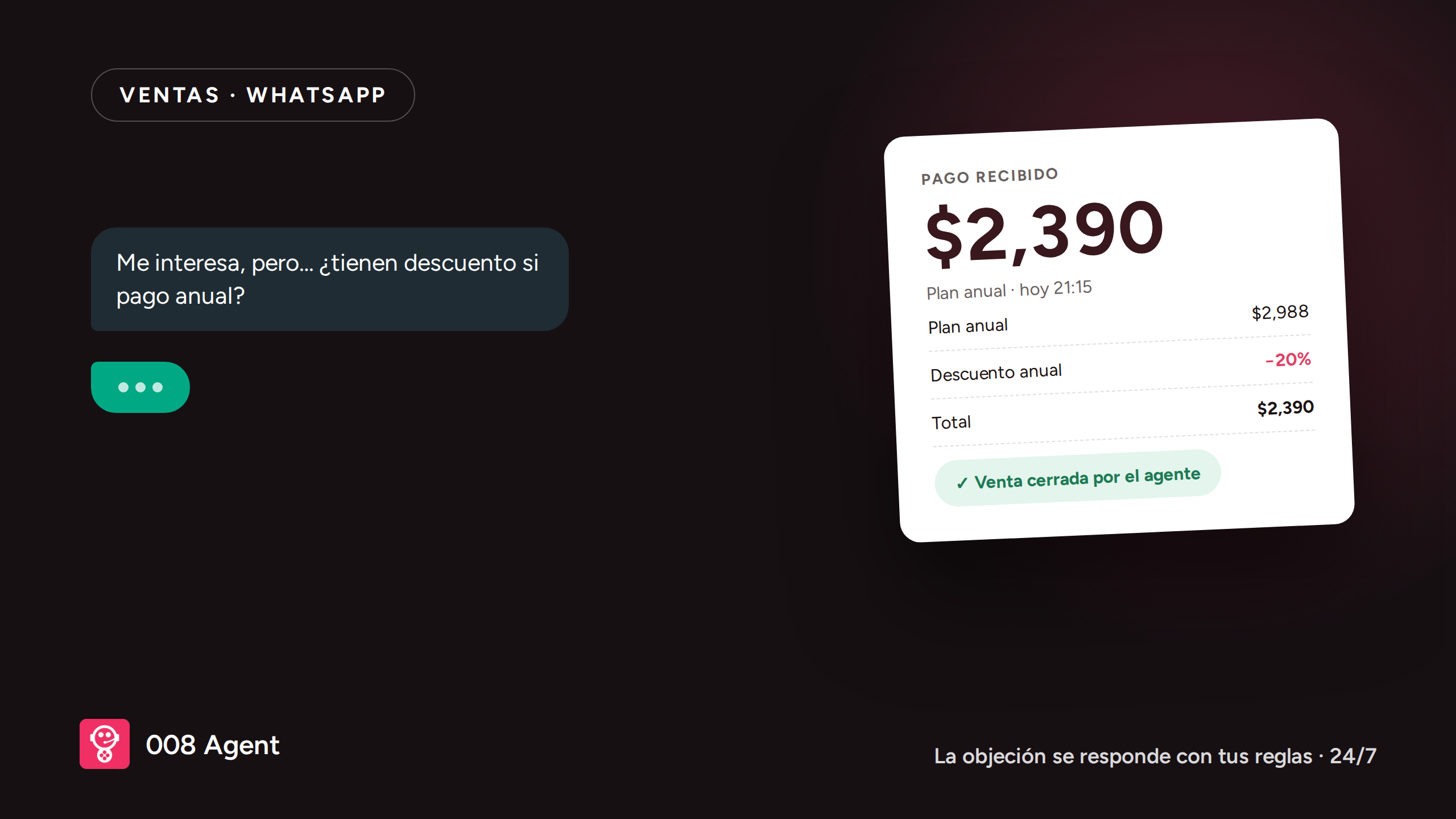 Portada: agente de ventas IA WhatsApp