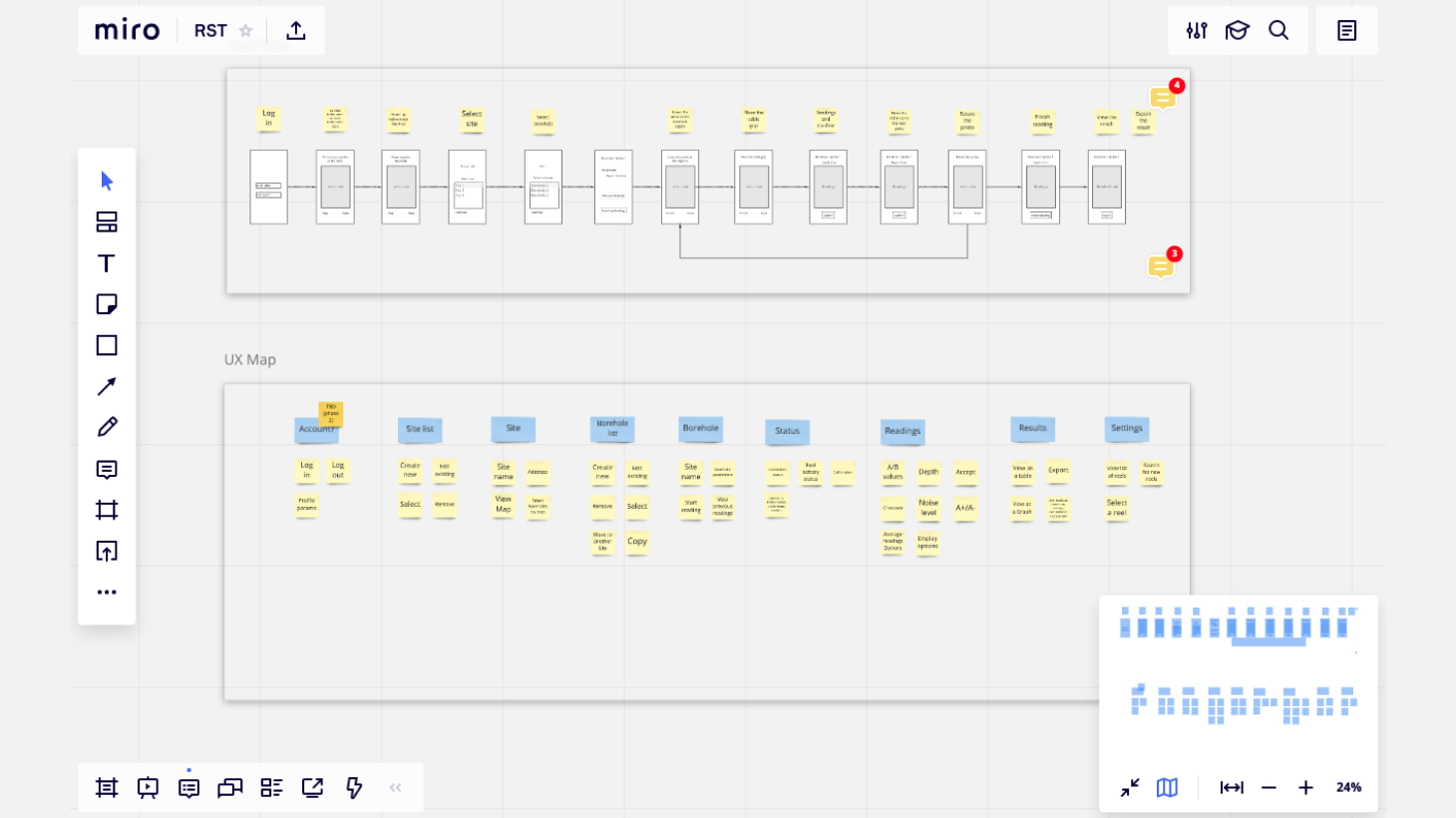 Micra screenshot of UX Stories Maps