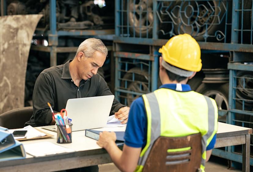 Manager and employee conduct performance review