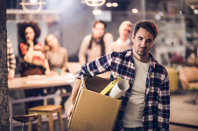 Dismissed employee leaves the workplace