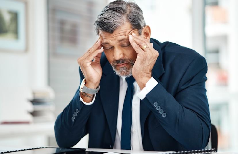 Businessman with headache