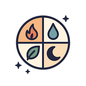 Schéma des quatre tempéraments d'Hippocrate