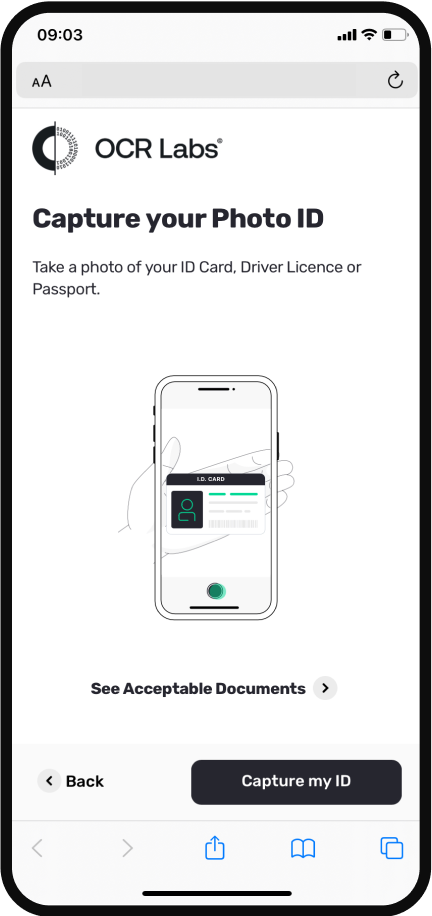 Verify a user’s identity document