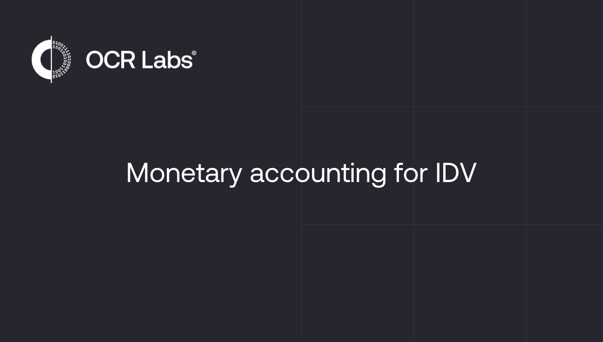 monetary accounting for idv
