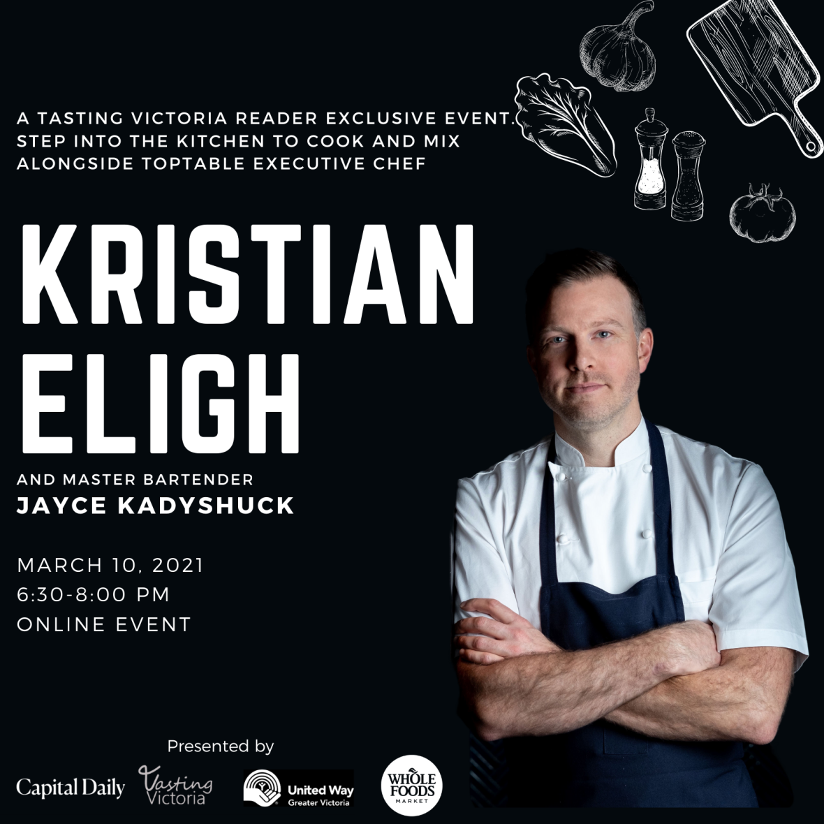 A Tasting Victoria exclusive event with Chef Kristian Eligh and master bartender Jayce Kadyshuck