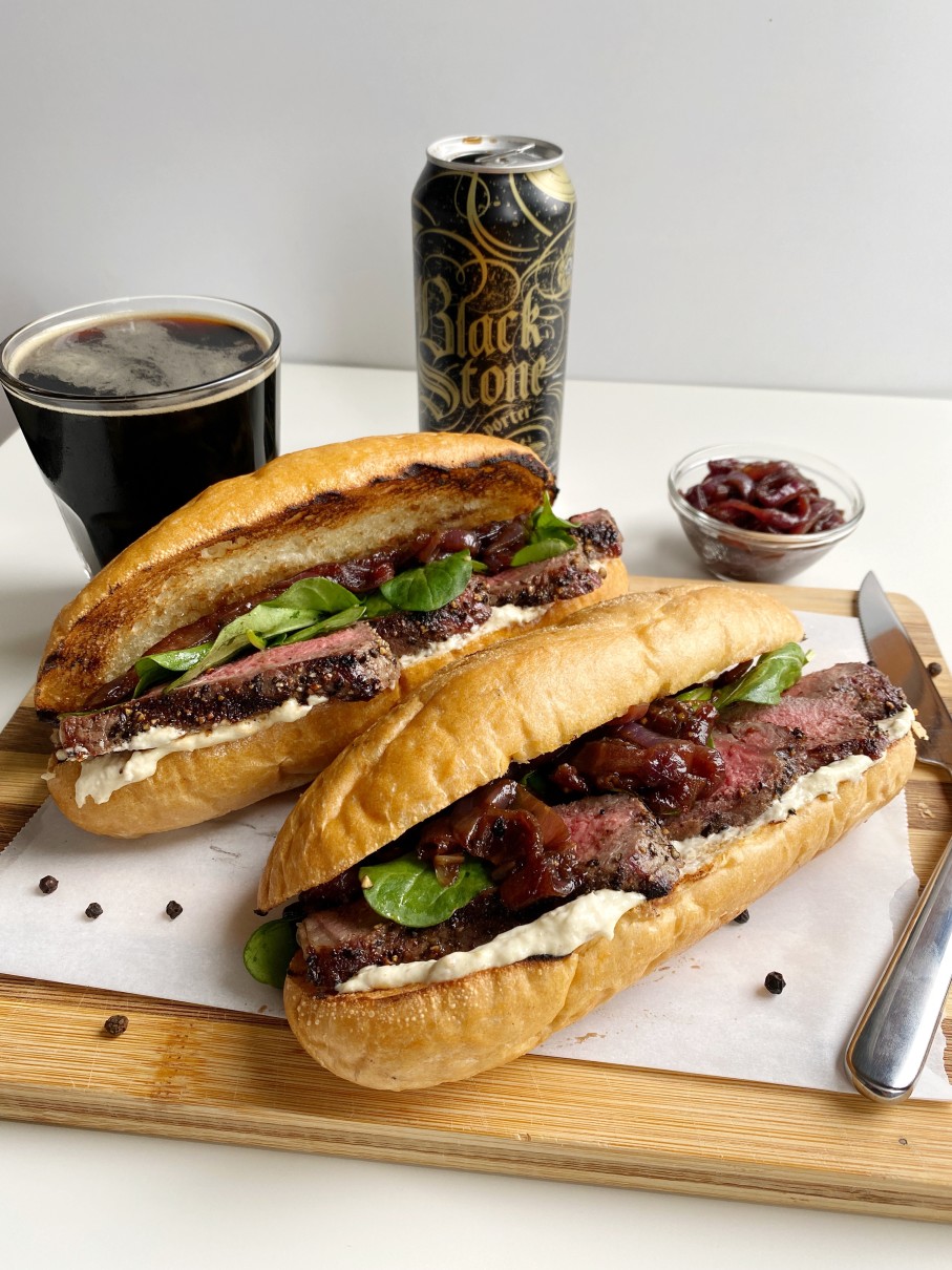 Recipe: Steak Sandwich with Blackstone Porter Onion Jam