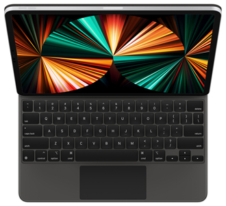 Vue avant du Magic Keyboard d'Apple avec iPad Pro 12,9 5e génération Noir